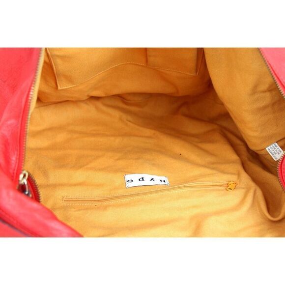 ROOMY HYPE RED GENUINE LEATHER STUDDED HOBO TOTE SHOULDER BAG HANDBAG PURSE - Picture 7 of 13